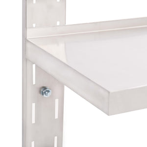 vidaXL Wall Shelf with 2 Shelves Stainless Steel 120x30 cm