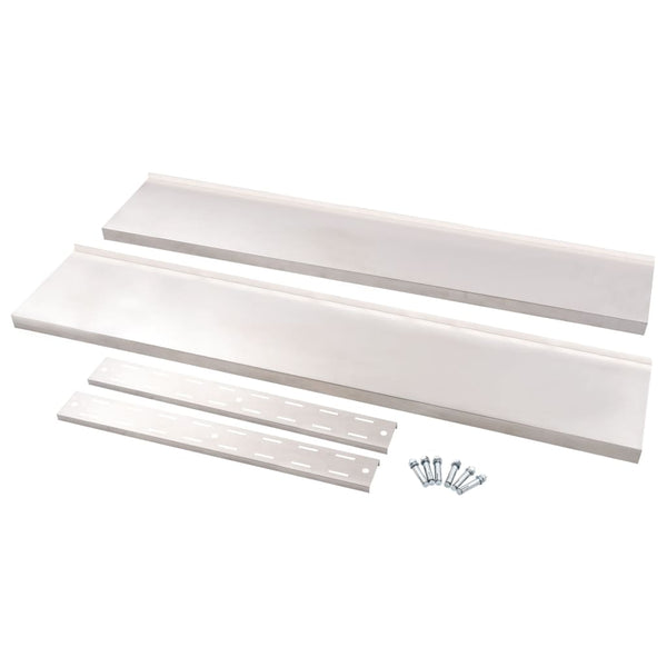 vidaXL Wall Shelf with 2 Tiers Stainless Steel 150x30 cm