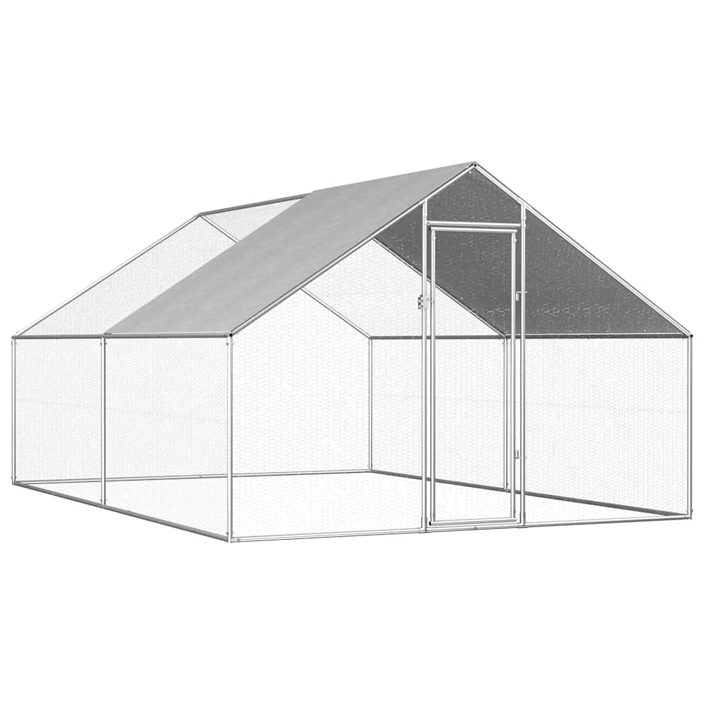 vidaXL Outdoor Chicken Coop 2.75x4x1.92 m Galvanised Steel