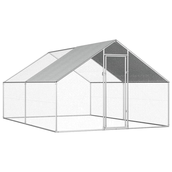 vidaXL Outdoor Chicken Coop 2.75x4x1.92 m Galvanised Steel
