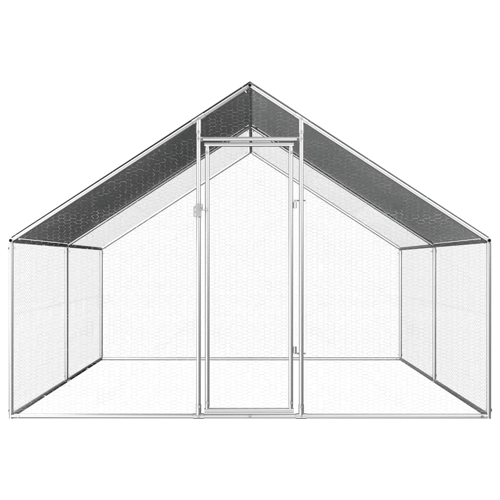 vidaXL Outdoor Chicken Coop 2.75x4x1.92 m Galvanised Steel