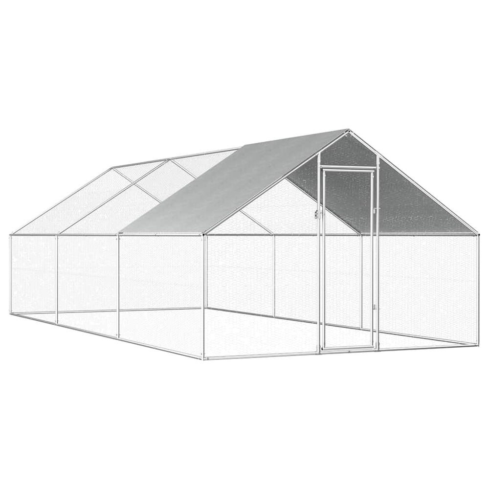 vidaXL Outdoor Chicken Coop 2.75x6x1.92 m Galvanised Steel