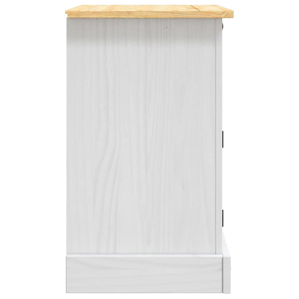 vidaXL Corona Mexican Style Bedside Cabinet White Pine Wood 53x39x67 cm