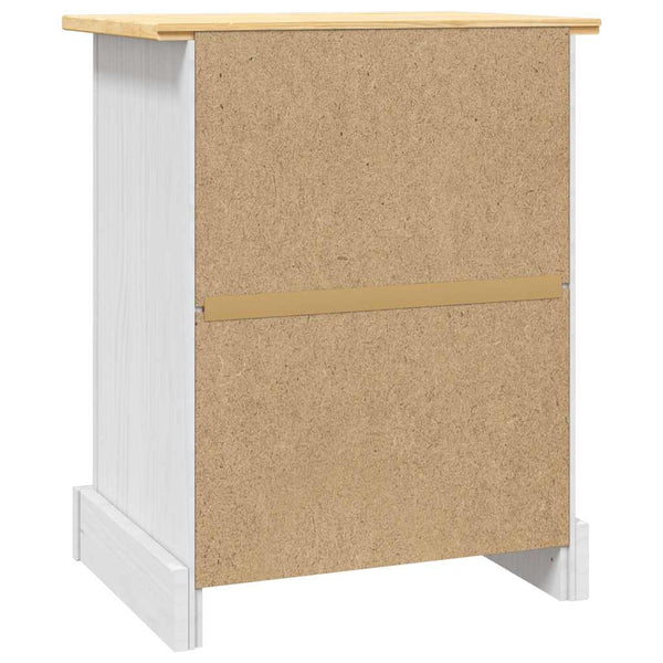 vidaXL Corona Mexican Style Bedside Cabinet White Pine Wood 53x39x67 cm