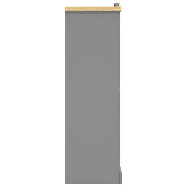 vidaXL Wardrobe Mexican Corona Style Pinewood 2 Doors Grey