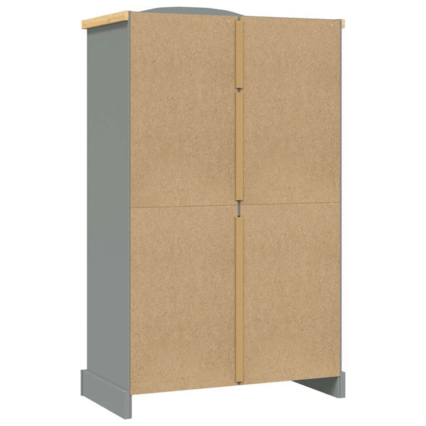 vidaXL Wardrobe Mexican Corona Style Pinewood 2 Doors Grey