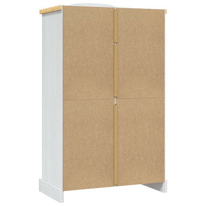 vidaXL Wardrobe Mexican Corona Style Pine Wood 2 Doors White