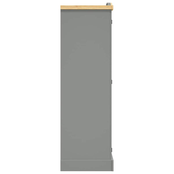 vidaXL Wardrobe Mexican Style Pinewood 3 Doors Grey