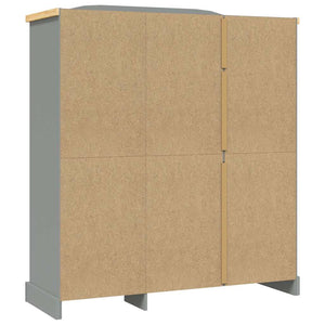 vidaXL Wardrobe Mexican Style Pinewood 3 Doors Grey
