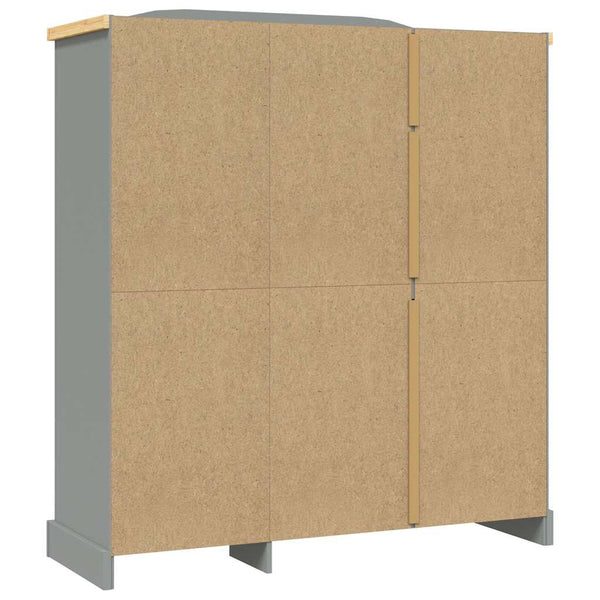 vidaXL Wardrobe Mexican Style Pinewood 3 Doors Grey