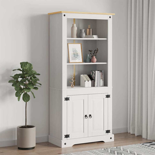 vidaXL Mexican Style Buffet Cabinet Pine Wood White 80x40x170 cm