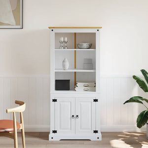 vidaXL Mexican Style Buffet Cabinet Pine Wood White 80x40x170 cm