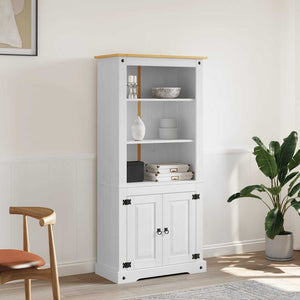 vidaXL Mexican Style Buffet Cabinet Pine Wood White 80x40x170 cm