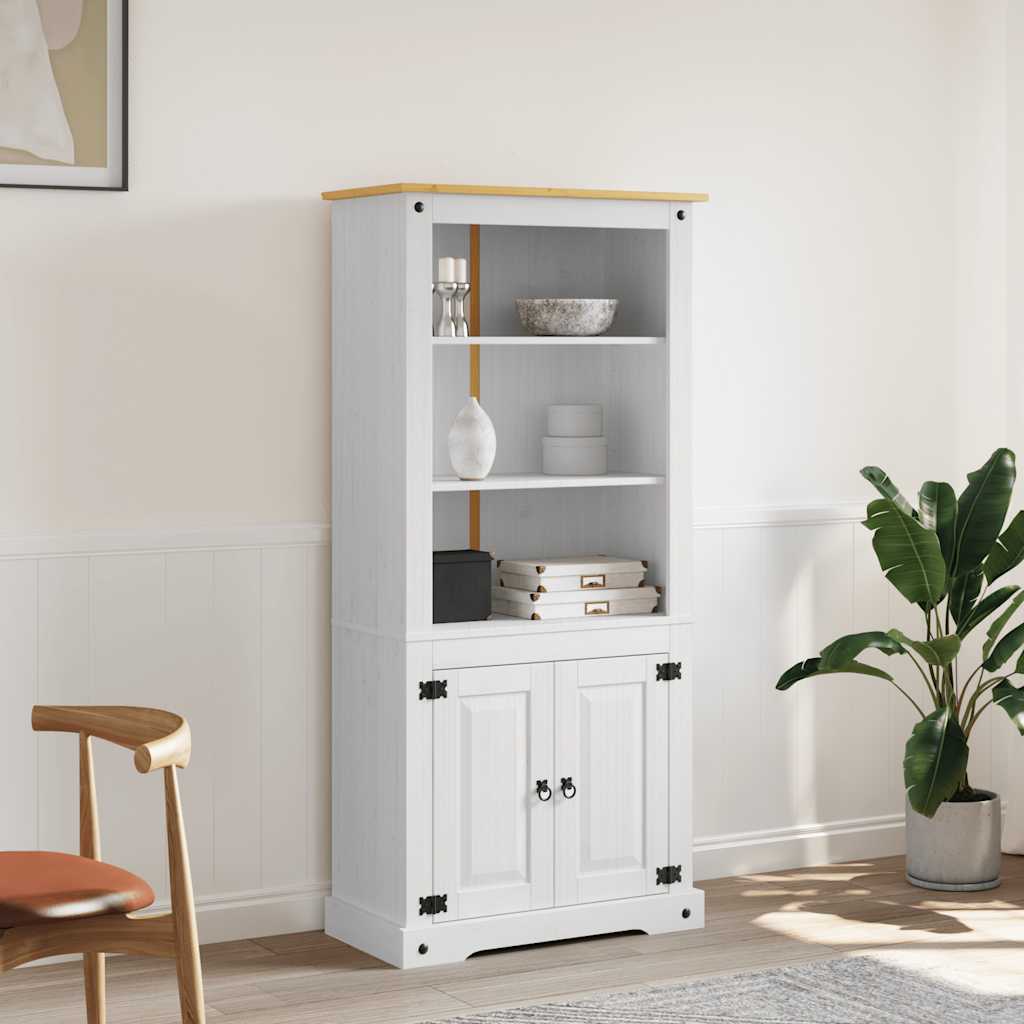 vidaXL Mexican Style Buffet Cabinet Pine Wood White 80x40x170 cm