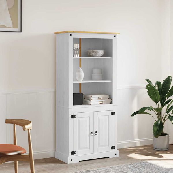 vidaXL Mexican Style Buffet Cabinet Pine Wood White 80x40x170 cm