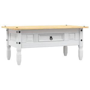 vidaXL Coffee Table Mexico Style Pine Wood White 100x55x44 cm