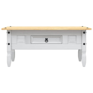 vidaXL Coffee Table Mexico Style Pine Wood White 100x55x44 cm