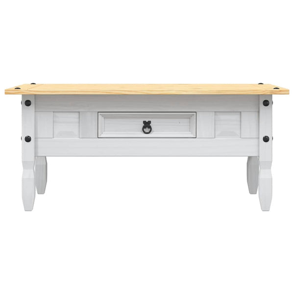 vidaXL Coffee Table Mexico Style Pine Wood White 100x55x44 cm