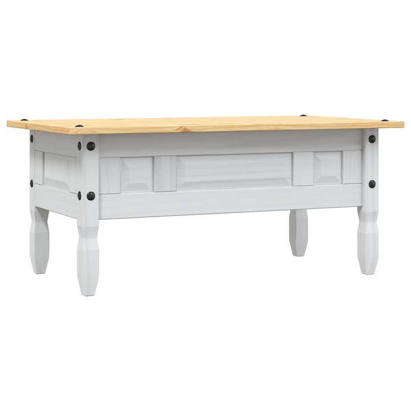 vidaXL Coffee Table Mexico Style Pine Wood White 100x55x44 cm