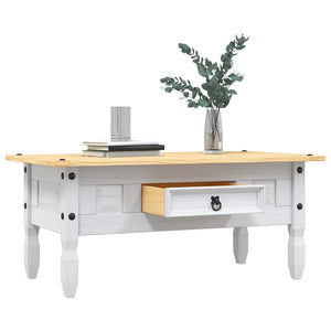 vidaXL Coffee Table Mexico Style Pine Wood White 100x55x44 cm