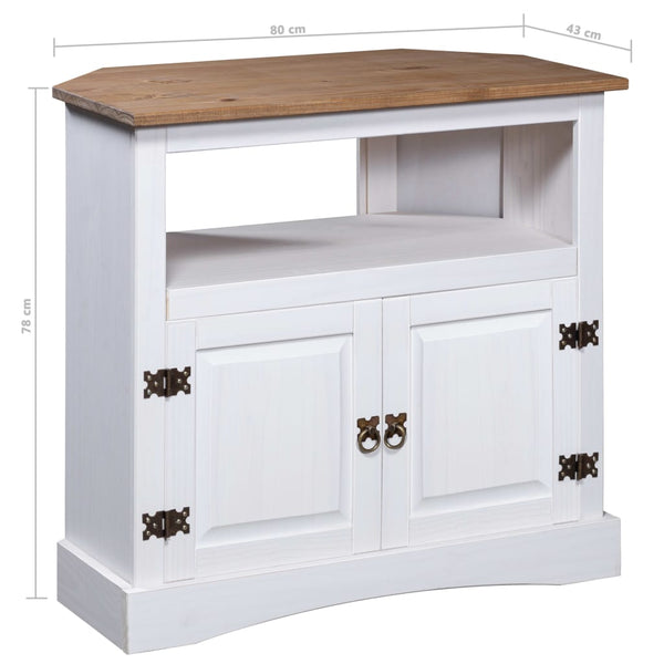 vidaXL Console Table Mexican Corona Style Pine Wood White 80x43x78 cm