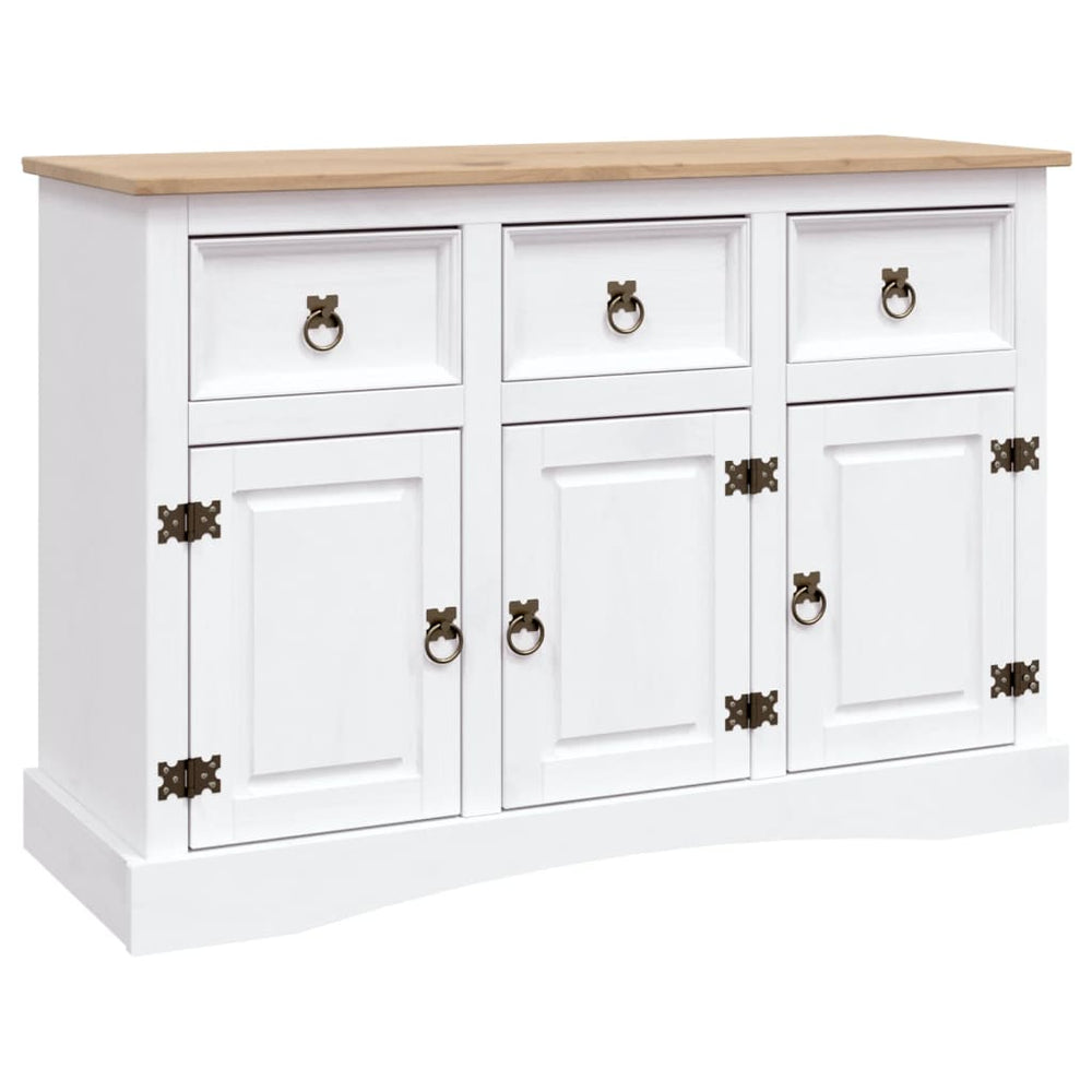 vidaXL Mexican-Style Sideboard Pine Wood White 132x43x78 cm