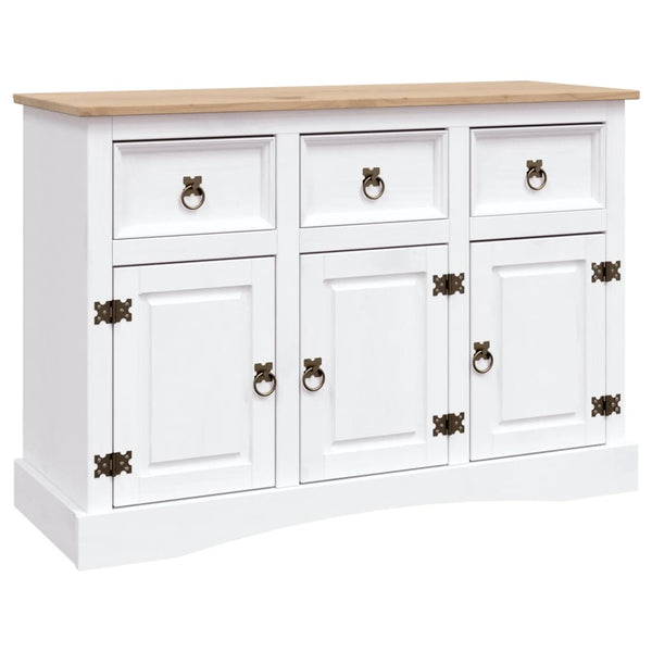 vidaXL Mexican-Style Sideboard Pine Wood White 132x43x78 cm