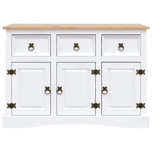 vidaXL Mexican-Style Sideboard Pine Wood White 132x43x78 cm