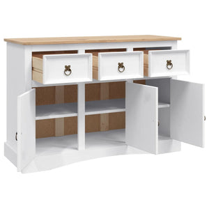 vidaXL Mexican-Style Sideboard Pine Wood White 132x43x78 cm