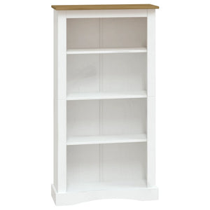 vidaXL Bookcase 4 Shelves Mexico Style Solid Pine White 80x29x150cm