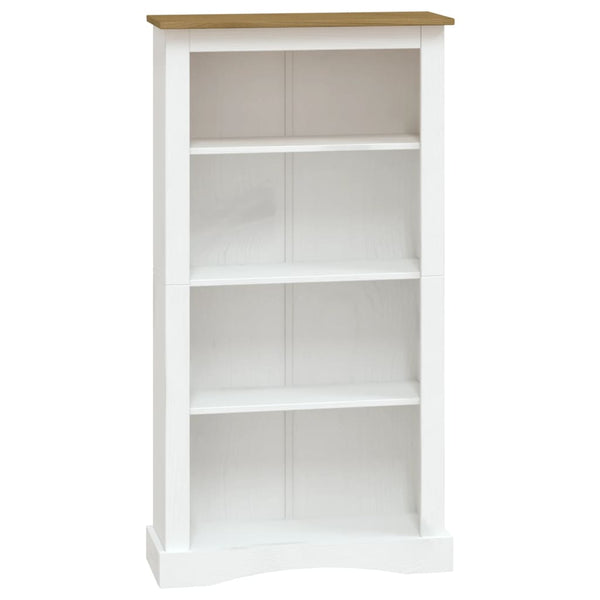 vidaXL Bookcase 4 Shelves Mexico Style Solid Pine White 80x29x150cm