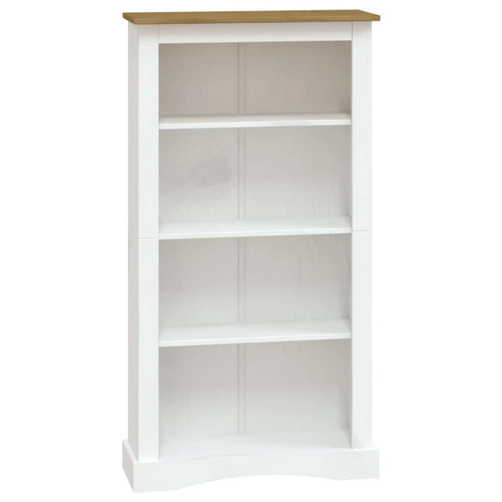 vidaXL Bookcase 4 Shelves Mexico Style Solid Pine White 80x29x150cm