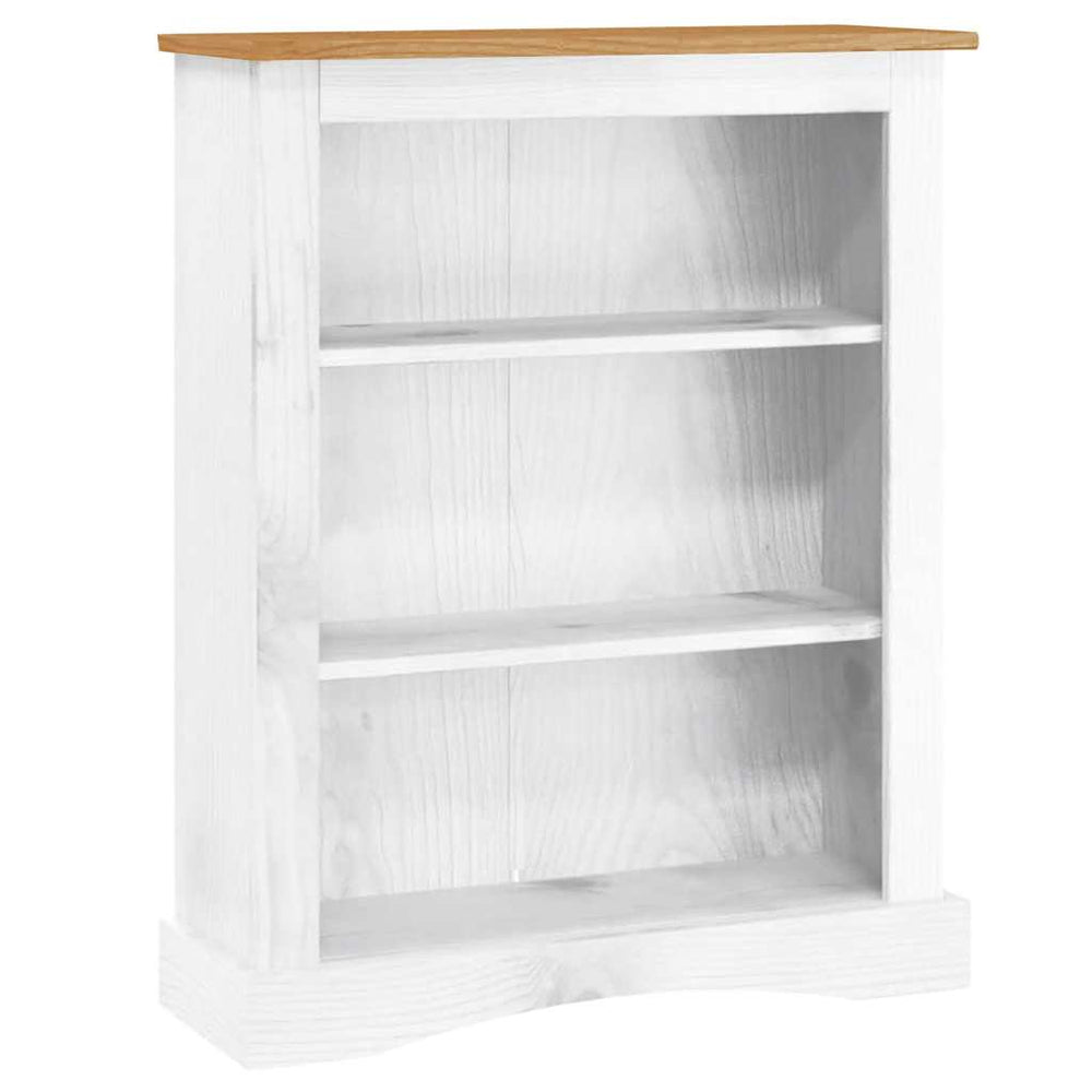 vidaXL Bookcase with 3 Shelves Mexican Corona Style Pine White 81x29x100 cm