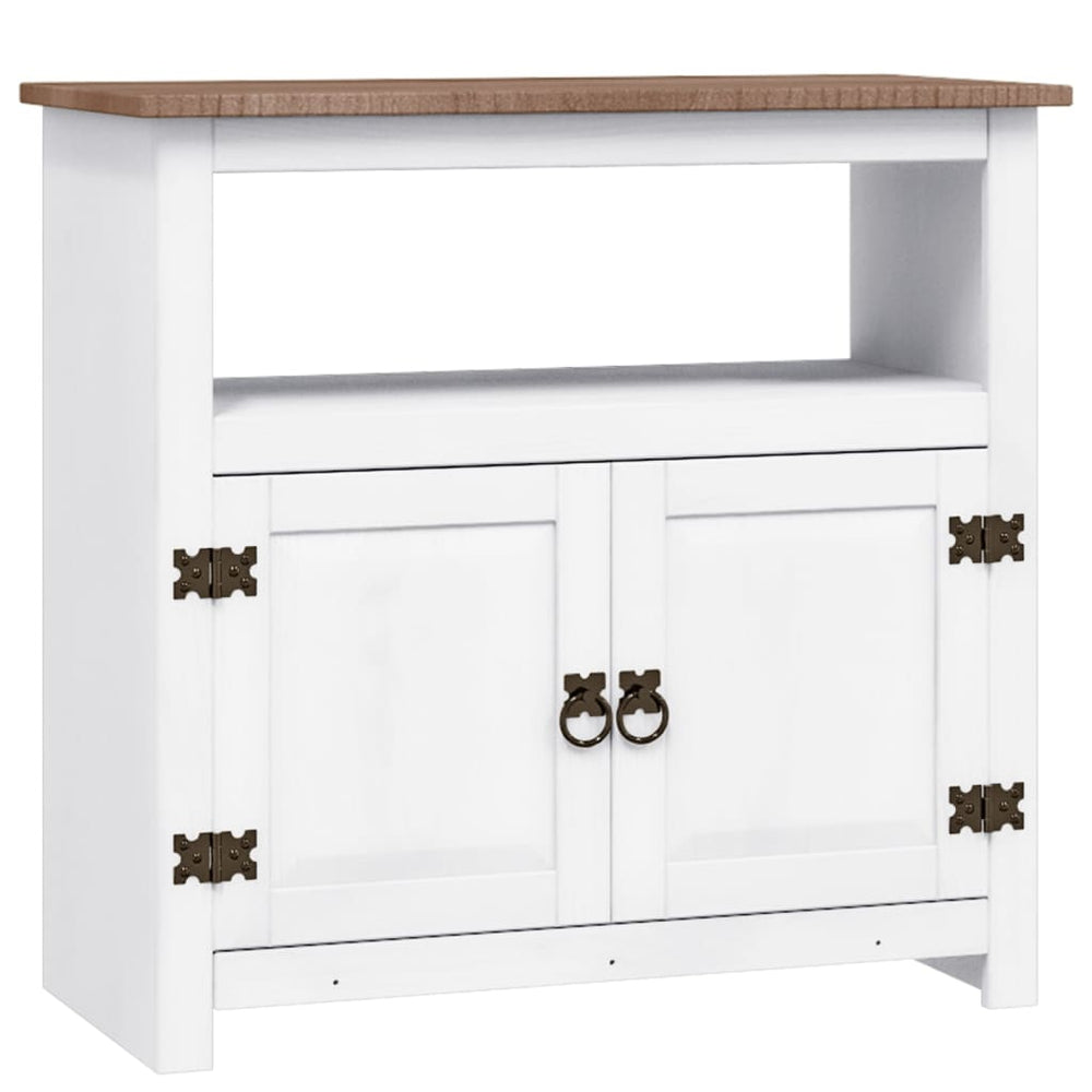 vidaXL Mexican Style Corona Range TV Cabinet White Solid Pine Wood 80x43x78 cm