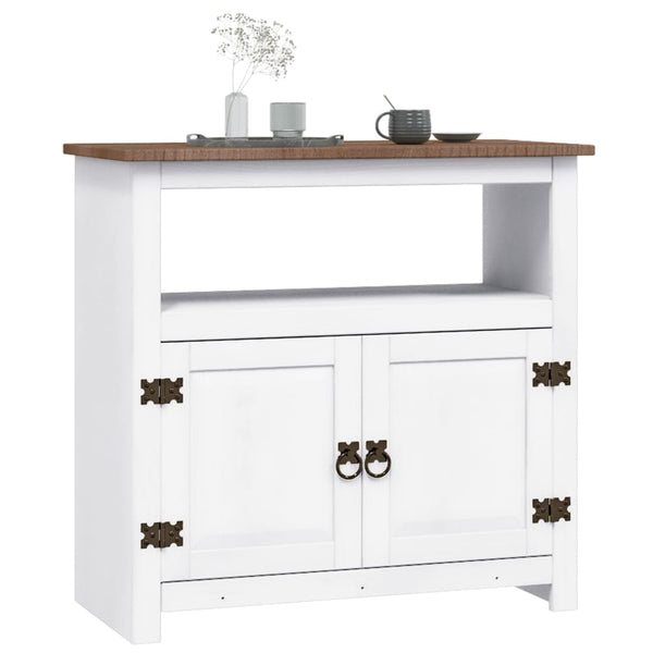 vidaXL Mexican Style Corona Range TV Cabinet White Solid Pine Wood 80x43x78 cm