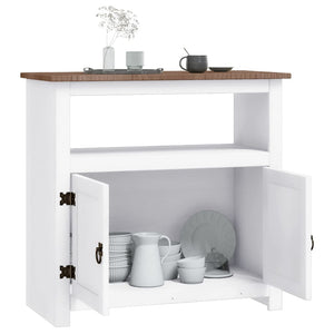 vidaXL Mexican Style Corona Range TV Cabinet White Solid Pine Wood 80x43x78 cm