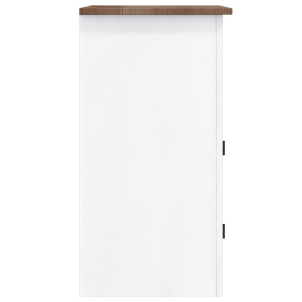 vidaXL Mexican Style Corona Range TV Cabinet White Solid Pine Wood 80x43x78 cm