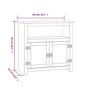 vidaXL Mexican Style Corona Range TV Cabinet White Solid Pine Wood 80x43x78 cm