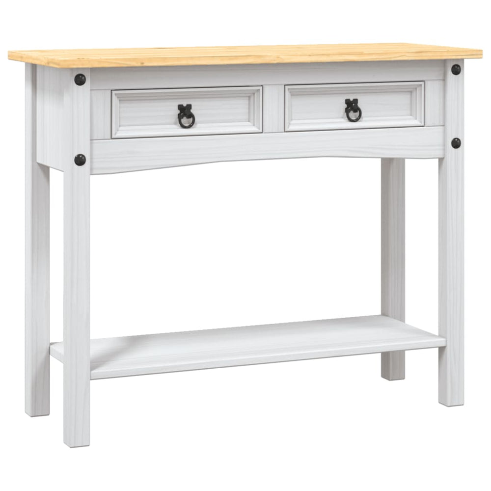 vidaXL Console Table Mexican Style Pine Wood White 90x34.5x73 cm