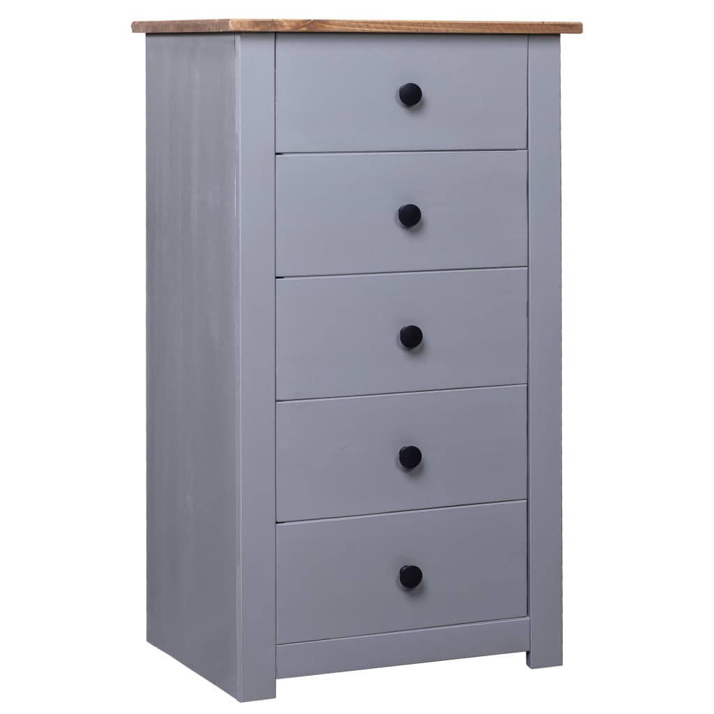 vidaXL Sideboard Gray 46x40x89 cm Solid Pine Panama