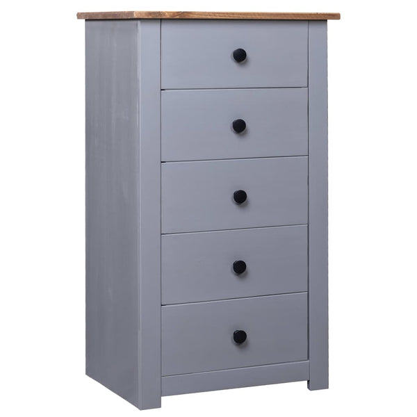 vidaXL Sideboard Gray 46x40x89 cm Solid Pine Panama