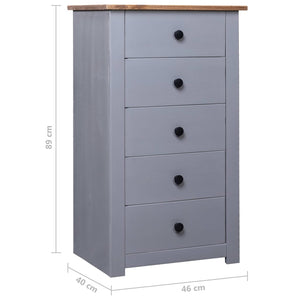 vidaXL Sideboard Gray 46x40x89 cm Solid Pine Panama