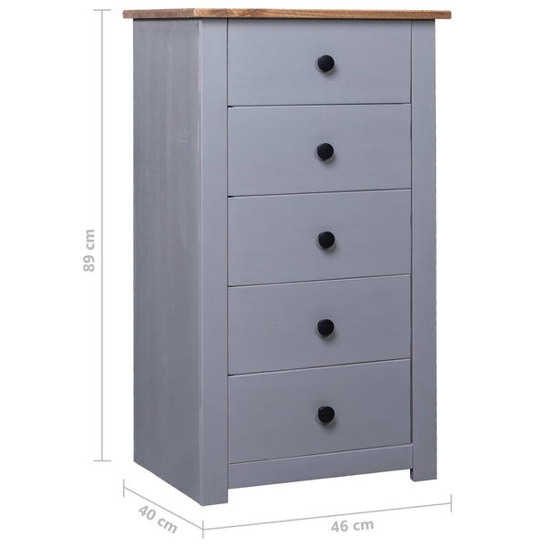 vidaXL Sideboard Gray 46x40x89 cm Solid Pine Panama