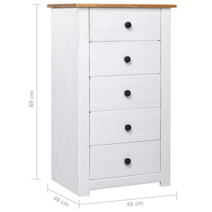 vidaXL Sideboard White 46x40x89 cm Pine Wood Panama