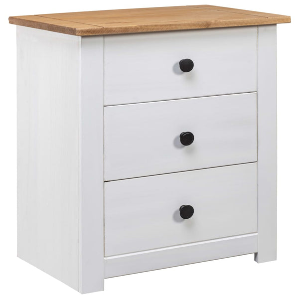 vidaXL Nightstand White 46 x 40 x 57 cm Panama Pine