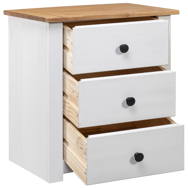 vidaXL Nightstand White 46 x 40 x 57 cm Panama Pine