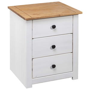 vidaXL Nightstand White 46 x 40 x 57 cm Panama Pine