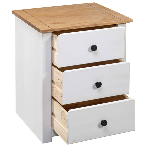 vidaXL Nightstand White 46 x 40 x 57 cm Panama Pine