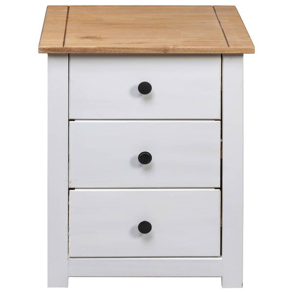 vidaXL Nightstand White 46 x 40 x 57 cm Panama Pine