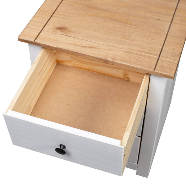 vidaXL Nightstand White 46 x 40 x 57 cm Panama Pine